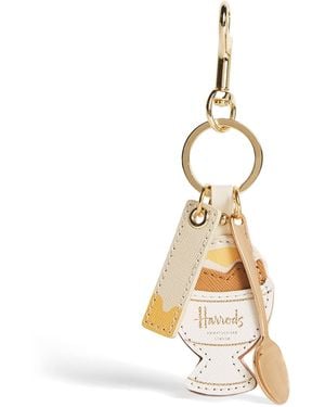 Harrods Leather Egg Cup Keyring - Metallic