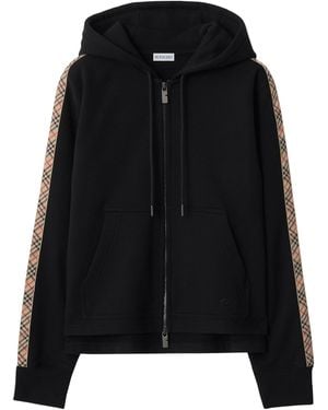 Burberry Cotton Zip-Up Hoodie - Black