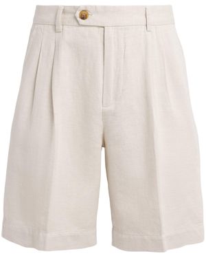 CHE Cotton-Linen Marinos Chino Shorts - White