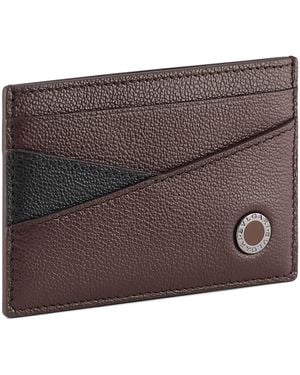 BVLGARI Leather Card Holder - Brown