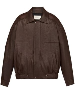 Saint Laurent Bubbled Leather Jacket - Brown