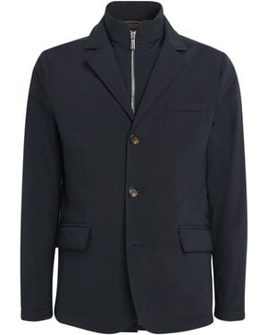 Moorer Layered Borromeo Coat - Blue