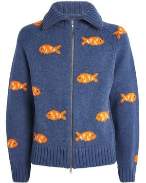 S.S.Daley Wool Fish Archie Zip-Up Cardigan - Blue