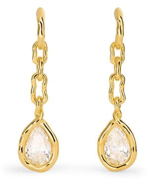 Alexis Plated Asterales Drop Earrings - Metallic