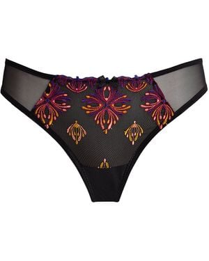 Chantelle Embroidered Champs Elysees Tanga - Purple