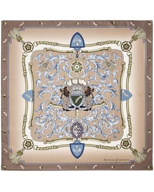 Aspinal of London Silk Signature Printed Scarf - Metallic