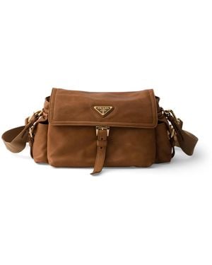Prada Medium Leather Explore Shoulder Bag - Brown