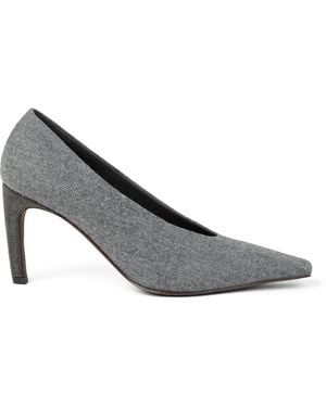 Brunello Cucinelli Water-Resistant Virgin Wool Pumps 85 - Grey