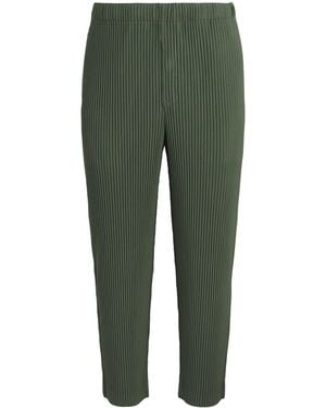 Homme Plissé Issey Miyake Pleated Straight Trousers - Green