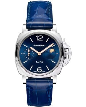 Panerai Stainless Steel Luminor Due Luna Watch - Blue