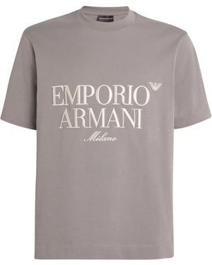 Emporio Armani Cotton Logo T-Shirt - Grey