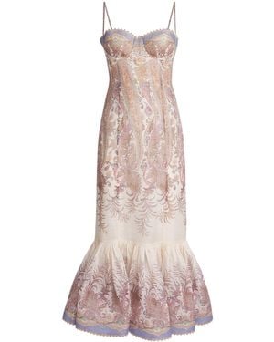 Zimmermann Linen-Silk Alchemy Gown - Pink