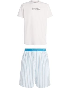 Calvin Klein Cotton T-Shirt And Shorts Pyjama Set - White