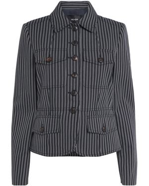 ME+EM Cotton Twill Stripe Slim Jacket - Gray