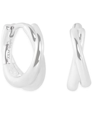 Astrid & Miyu Crossover Illusion Huggie Earrings - White