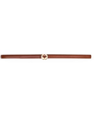 Maje Leather Slim Belt - White