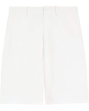 Max Mara Cotton-Linen Sole Bermuda Shorts - White