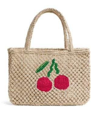 The Jacksons Jute Cherry Tracey Tote Bag - Pink