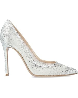 Gianvito Rossi Crystal-Embellished Rania Court Shoes 105 - White
