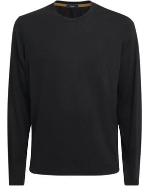 Herno Wool Logo Long-Sleeve T-Shirt - Black