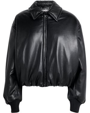 Acne Studios Faux Leather Bomber Jacket - Black