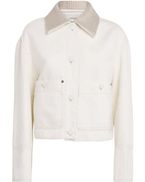 Agnona Cotton-Linen Denim Jacket - White