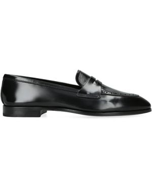 Church's Polished Fumé Leather Onyx Loafers - Black