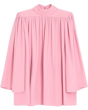 Valentino Silk Cady Couture Pleated Blouse - Pink