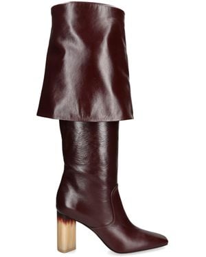Chloé Leather Georgia Heeled Boots 85 - Brown