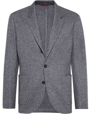 Brunello Cucinelli Cashmere Jersey Blazer - Blue
