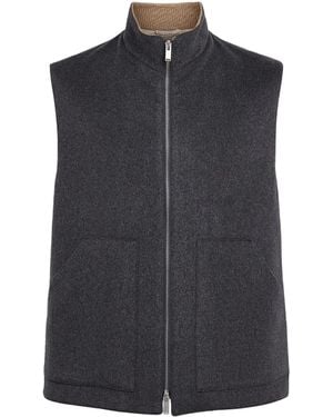 Lardini Virgin Wool-Cashmere Gilet - Blue