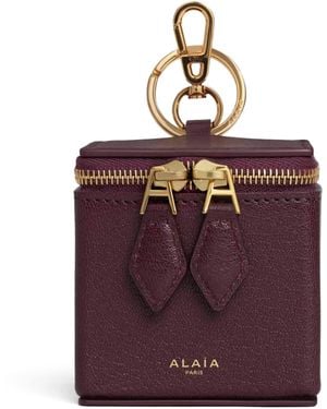 Alaïa Goatskin Square Coin Purse - Purple