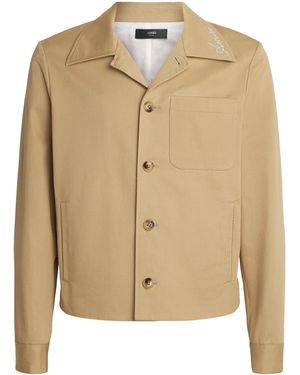Amiri Cotton Script Shacket - Natural