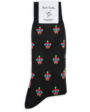 Paul Smith Jacquard Robot Socks - Black