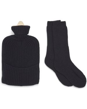 Johnstons of Elgin Cashmere Hot Water Bottle And Socks Gift Set - Blue