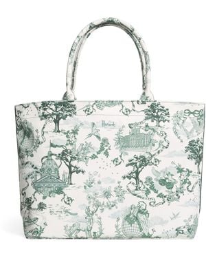 Harrods Medium Toile Tote Bag - Metallic