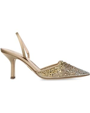 Rodo Rhinestone Embellished Assia Slingback Pumps 80 - Metallic