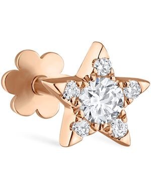 Maria Tash And Diamond Star Threaded Stud Earring - Metallic