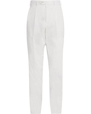 dunhill Cotton-Linen Pleated Pants - White