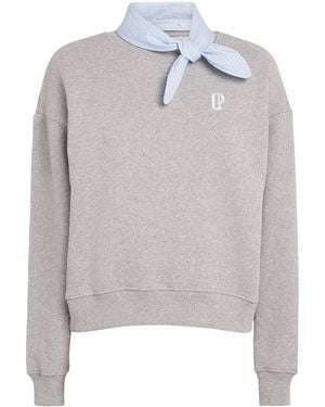 Claudie Pierlot Scarf-Collar Logo Sweatshirt - Grey