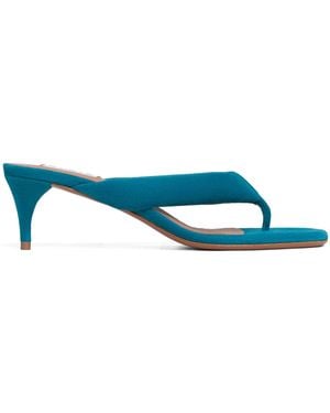 Alaïa Suede Thong Mules 55 - Blue