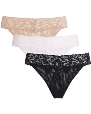 Hanky Panky Lace Low-Rise Thongs - White
