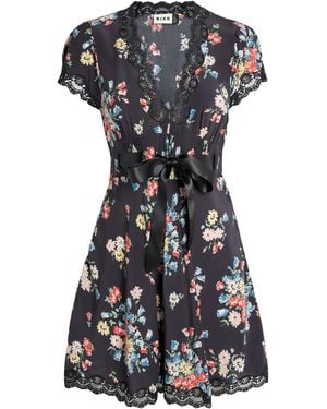 RIXO London Lace Floral Corina Mini Dress - Black