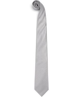 Emporio Armani Silk Jacquard Tie - White