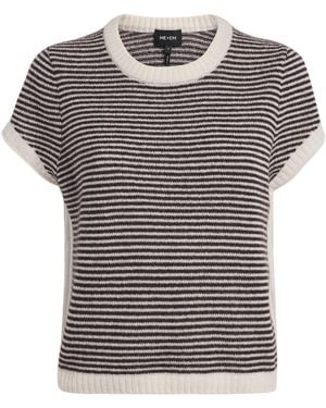 ME+EM Merino Wool-Blend Stripe T-Shirt - Brown