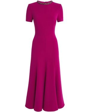 Roland Mouret Cady Crystal Midi Dress - Purple