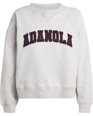 ADANOLA Organic Cotton-Blend Varsity Sweatshirt - Gray