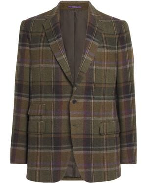 Ralph Lauren Wool-Cashmere Plaid Kent Blazer - Green