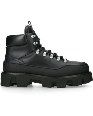 Moncler Leather Peak Trek Hiking Boots - Black
