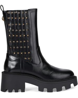 Kurt Geiger Patent Leather Studded Chelsea Ankle Boots - Black